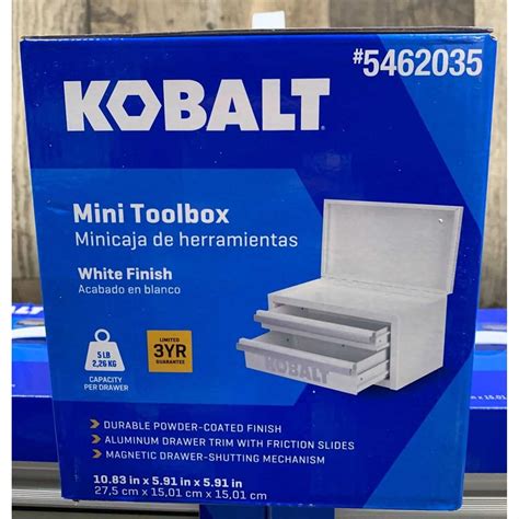 kobalt mini 10.83-in friction 2-drawer white steel tool box|kobalt mini tool box.